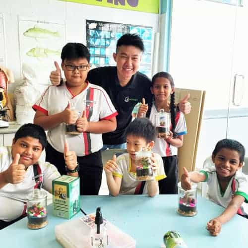 Terrarium Workshop for Math and Science Club at Radin Mas Primary School | Ecoponics Singapore | December, 2022