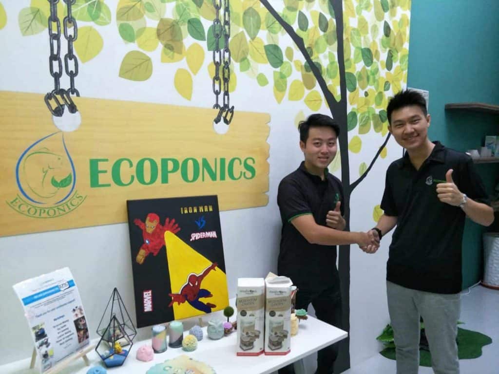 mushroom handshake | Ecoponics Singapore | December, 2023