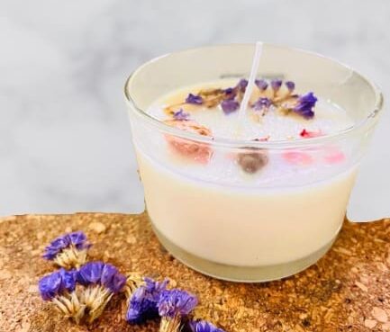 floral soy candle
