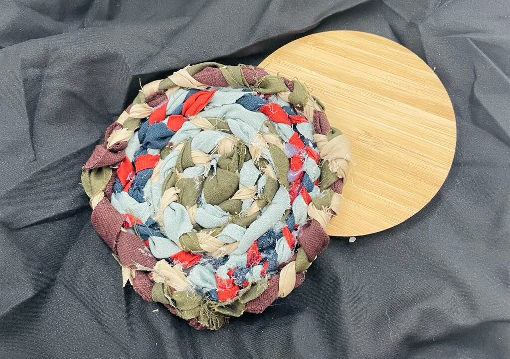 Upcycled Fabric Braided Coaster