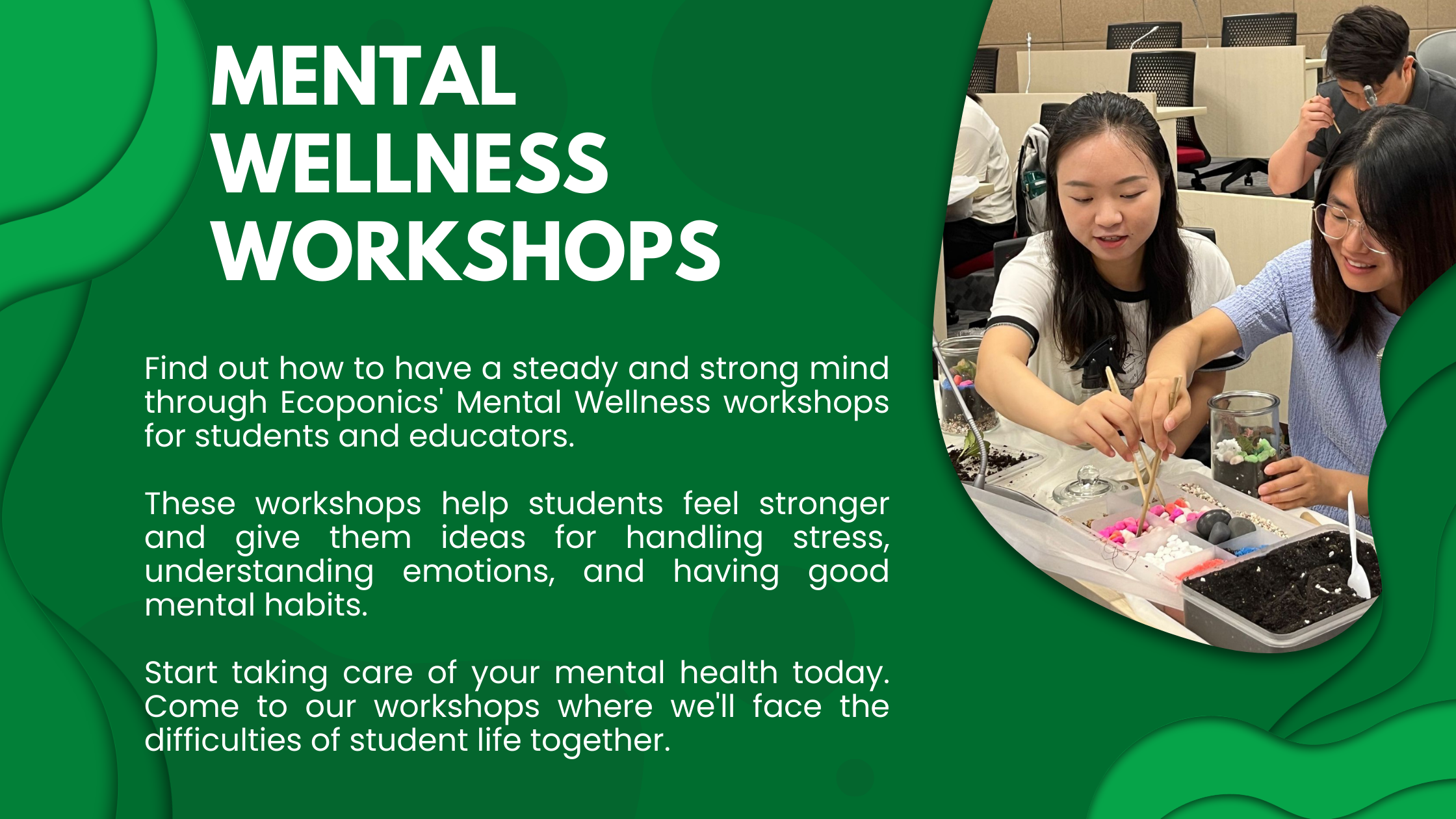 Mental wellness workshops singapore | Ecoponics Singapore | September, 2023